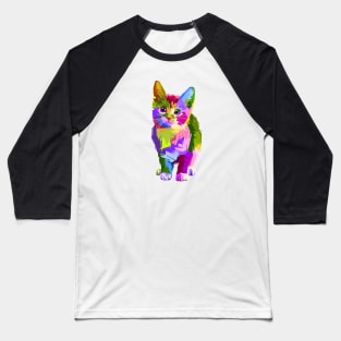 Colourful cat Baseball T-Shirt